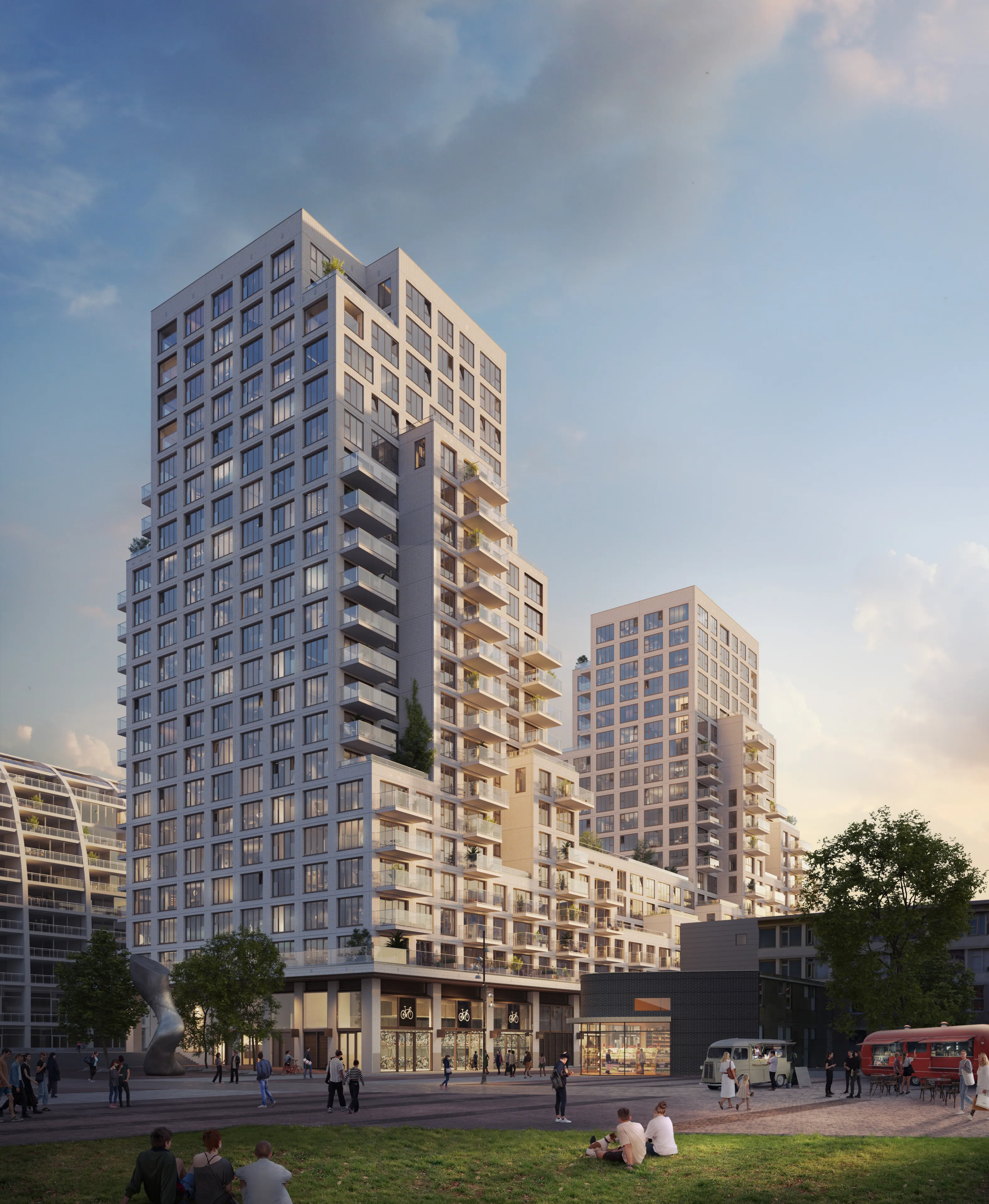 RottaNova — woontorens met plein en parkrand in Rotterdam